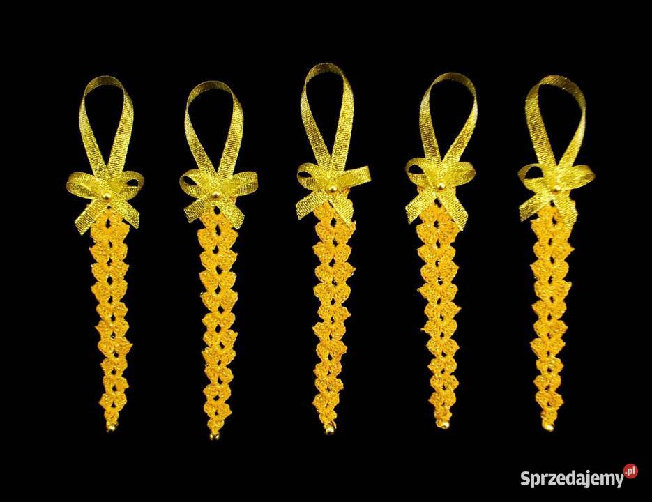 Zawieszka ozdoba szydełkowa choinkę Sopelek Kluczbork