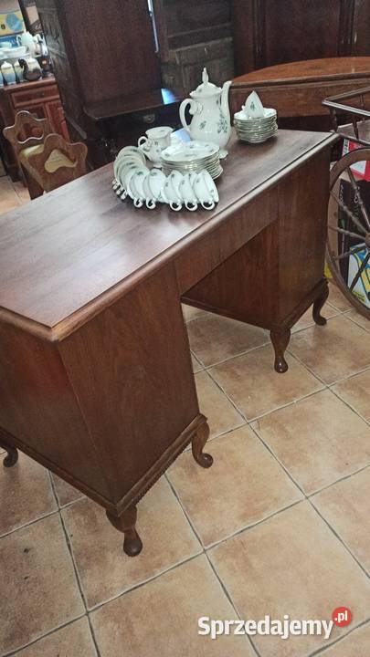 Biurko dębowe dwustronne z pólką i 4 szufladzami Gdańsk