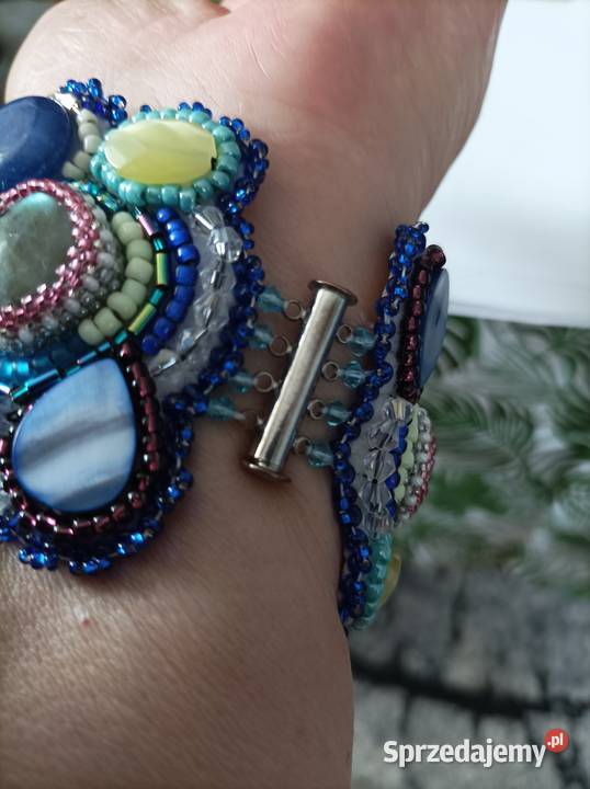 Duuza bransoleta larimaru kamienie beading śląskie Częstochowa sprzedam