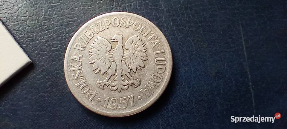 Stare monety 50 groszy 1957 PRL Polska Numizmatyka Lesko