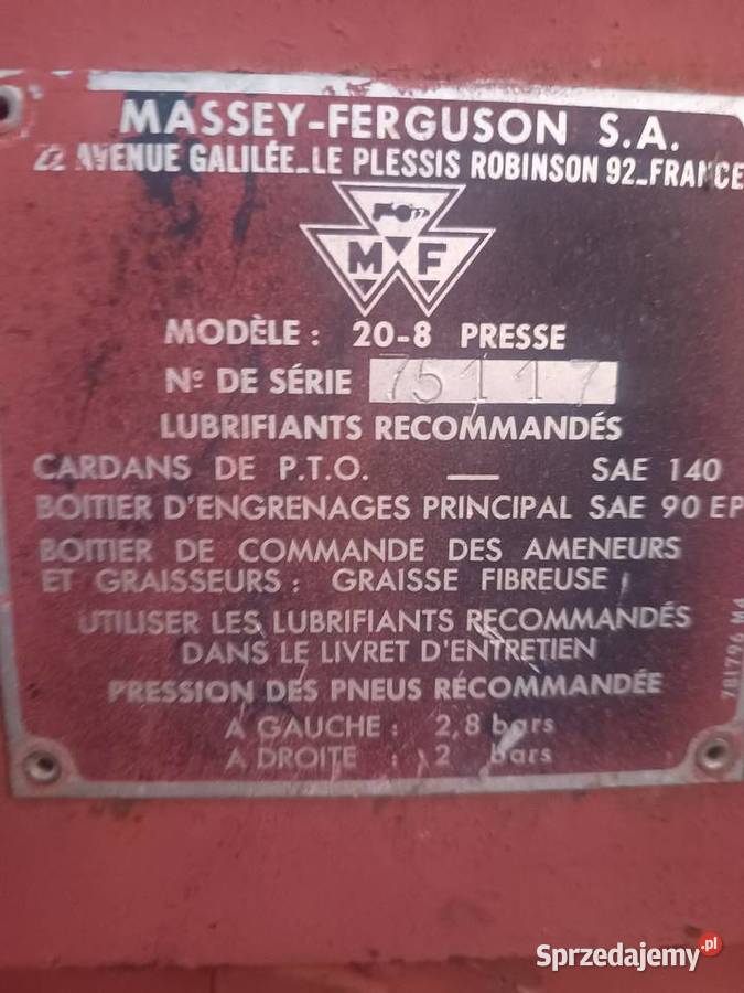 Sprzedam palec podbieracza prasa Massey Ferguson Dolna Grupa