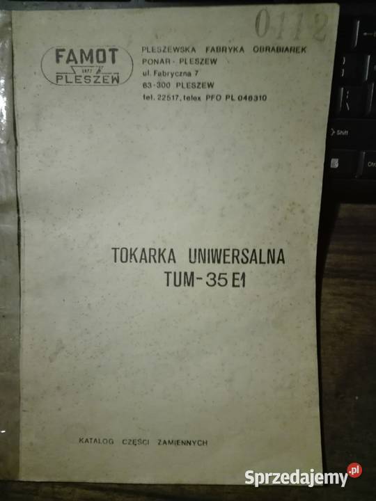 Katalog tokarka tum35e1 dolnośląskie Zgorzelec sprzedam