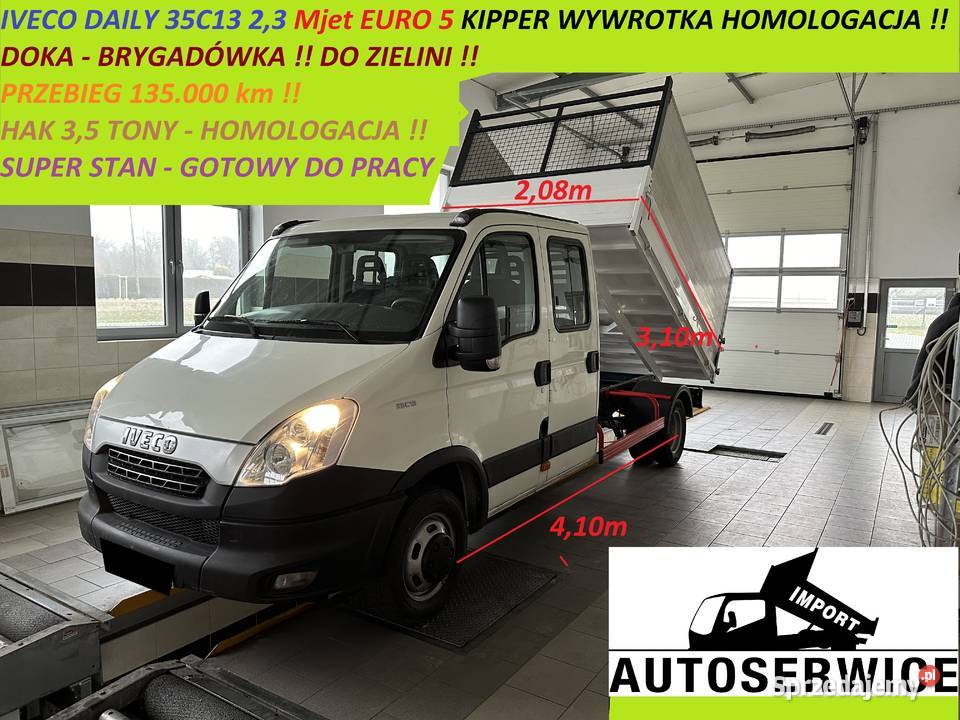 IVECO DAILY 35C13 DOKA KIPPER WYWROTKA ORGINAŁ Napęd tylna oś Iveco Piekarzew