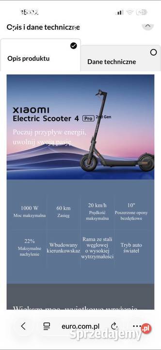 Hulajnoga Xiaomi 4 pro gen 2 Kielce