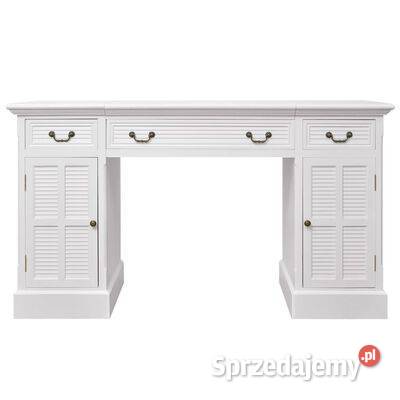 vidaXL Biurko z szafkami obu stronach białe 140 Stoły