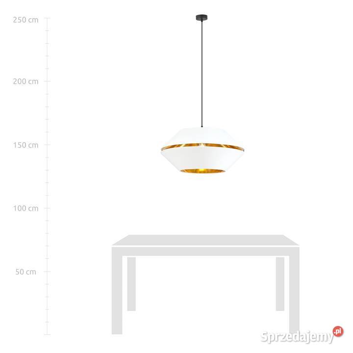 Biała Złota Lampa wisząca do salonu sypialni kujawsko-pomorskie Rynarzewo