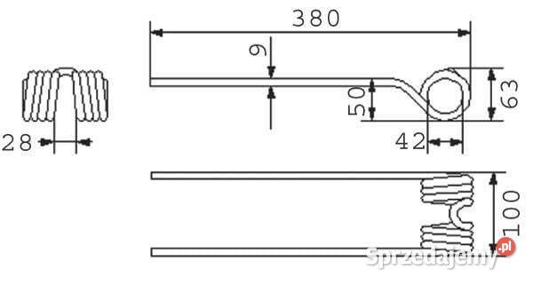 Palec przetrząsacza pasuje do Pottinger 436140KR Kamionna