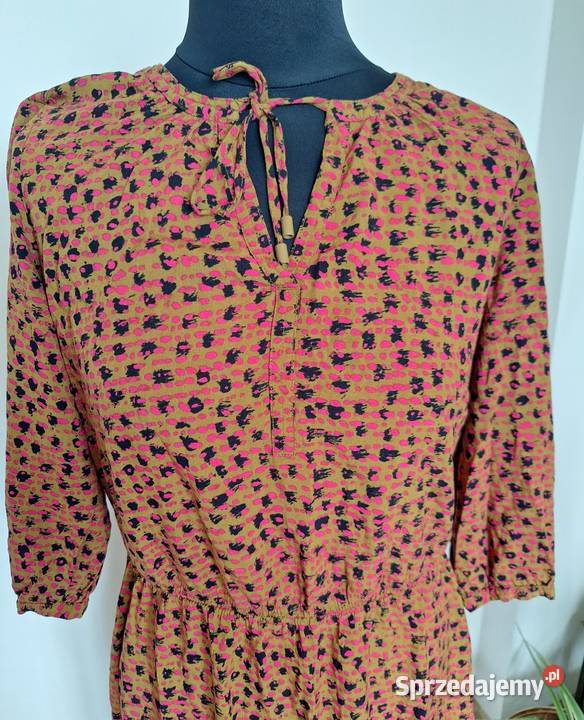 Śliczna pomarańczowa sukienka w drobne wzorki 38 małopolskie Kraków