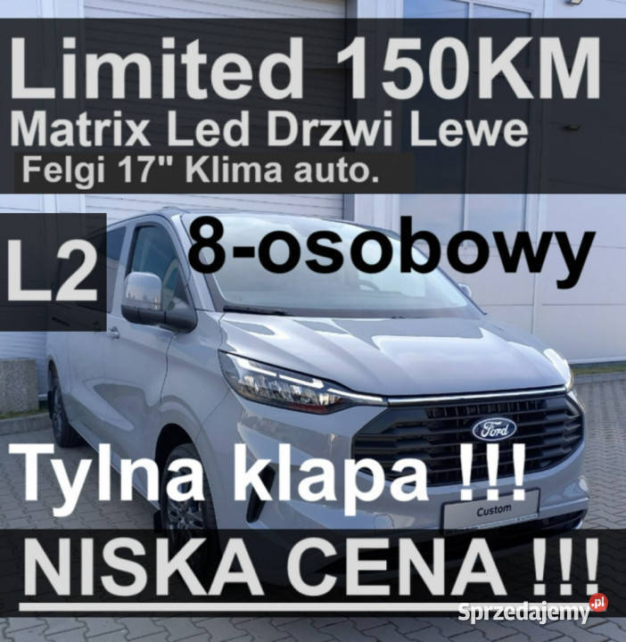 Ford Transit Custom 8os L2 Klapa tyl 150 Kamera Szczecinek