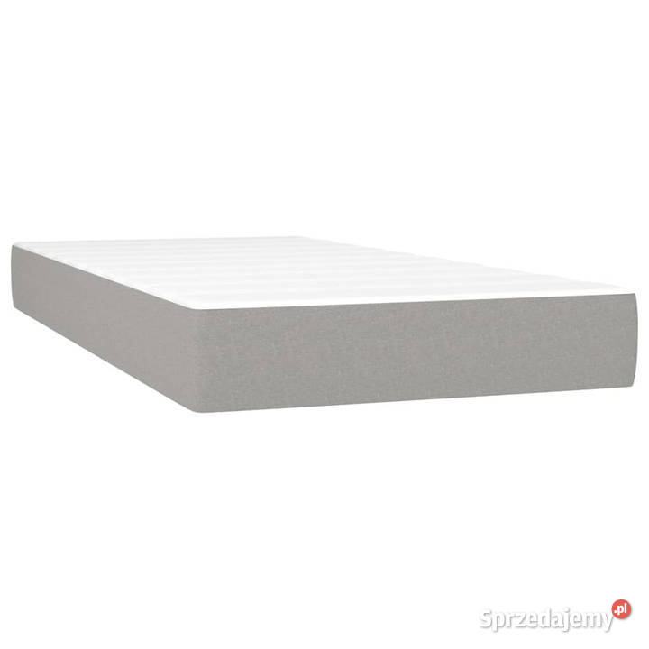 Łóżko kontynentalne z materacem jasnoszare 128cm Łóżka sprzedam