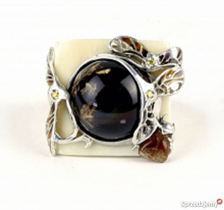 Srebny pierścionek z bursztynem Gdańsk