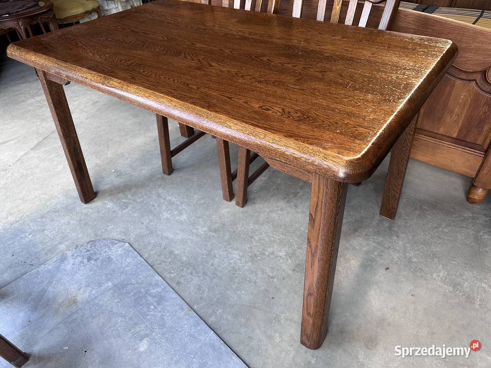 Dębowy stół 4 krzesła 100 lite drewno