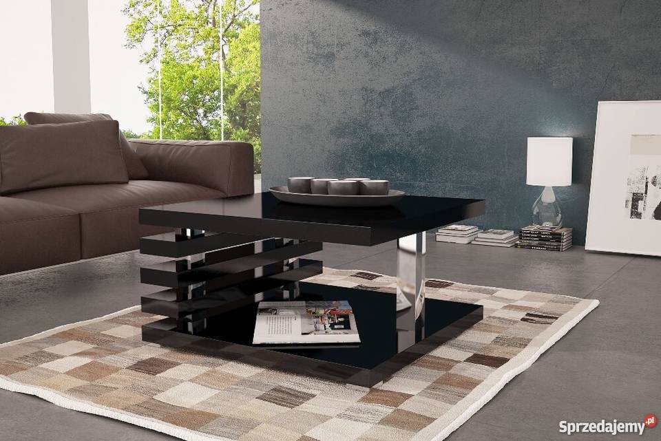 Stolik Kawowy Ława Połysk Biała Czrna Wysyłka 7 Stoły, krzesła, biurka Wrocław