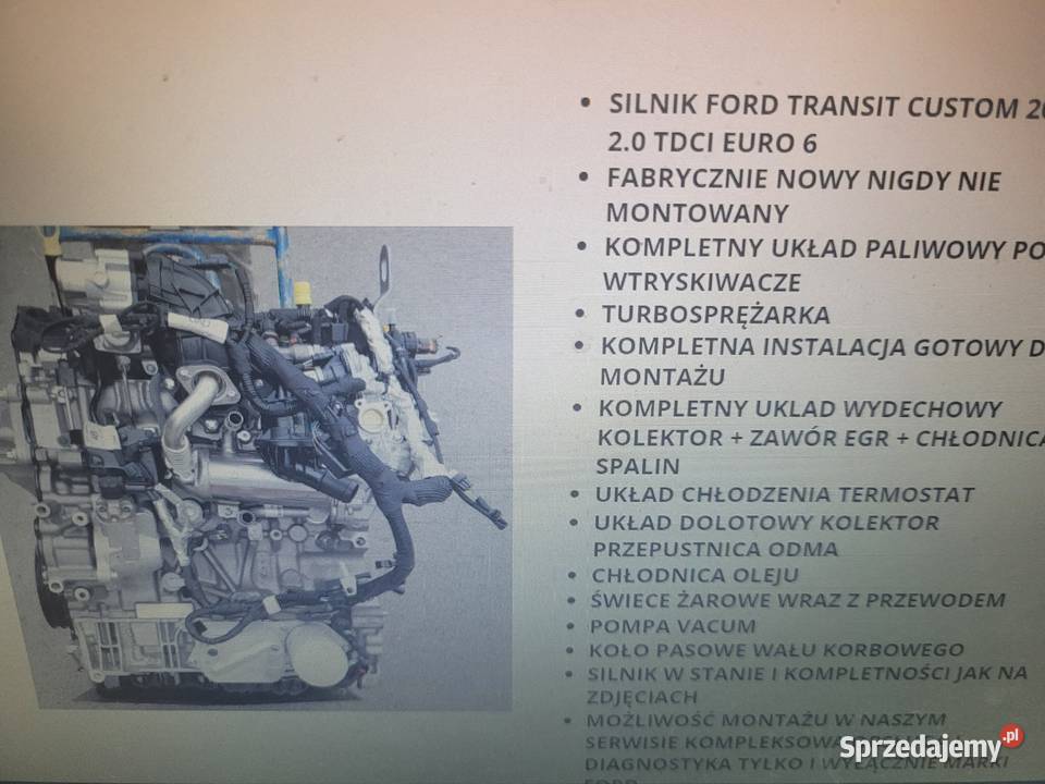 Silnik Motor Ford Transit Custom 20 Ecoblue dostawcze