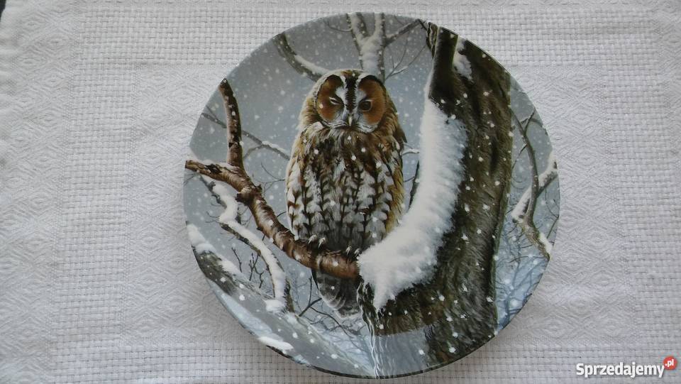 śliczny talerz sowa zimowa scena Wegwood Winter pomorskie Gdańsk sprzedam