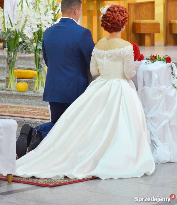 suknia ślubna śmietankowa biel mikado Viola Odzież ślubna