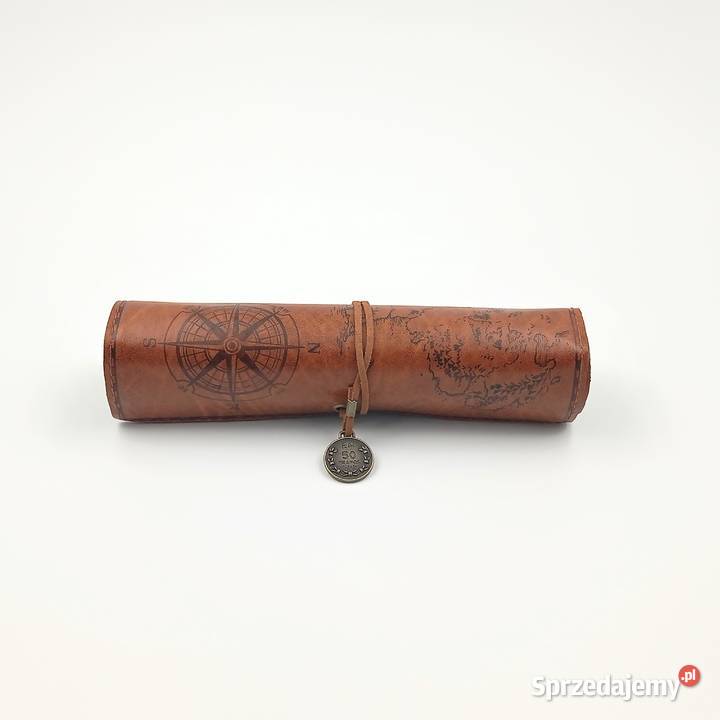 Piórnik szkolny zwijany skórzany mapa Zawiercie