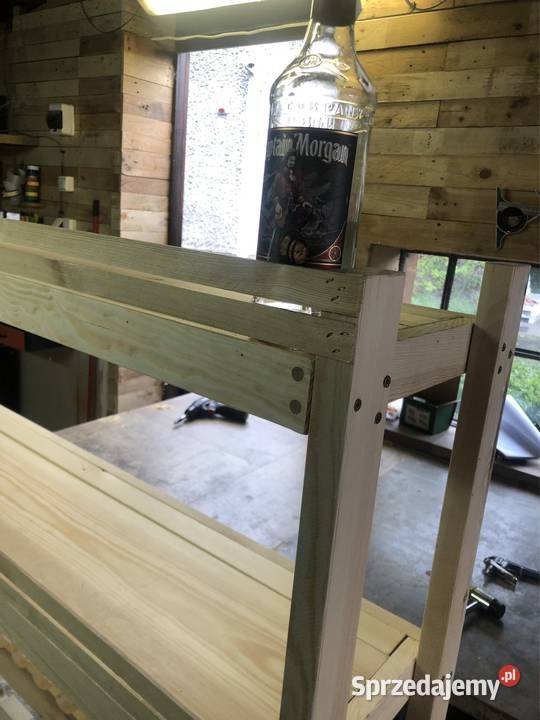 Regał stojak na wino i whisky duży lite drewno Chełmża