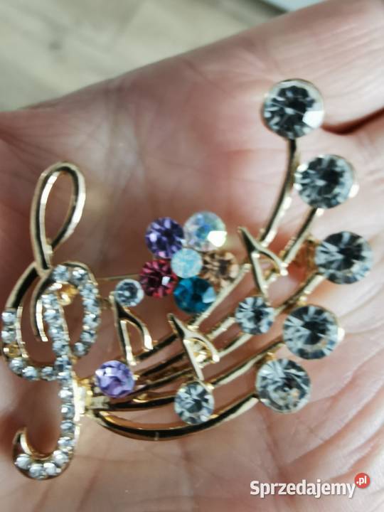 Broszka damska pięciolinia klucz wiolinowy nuty Dla kobiet