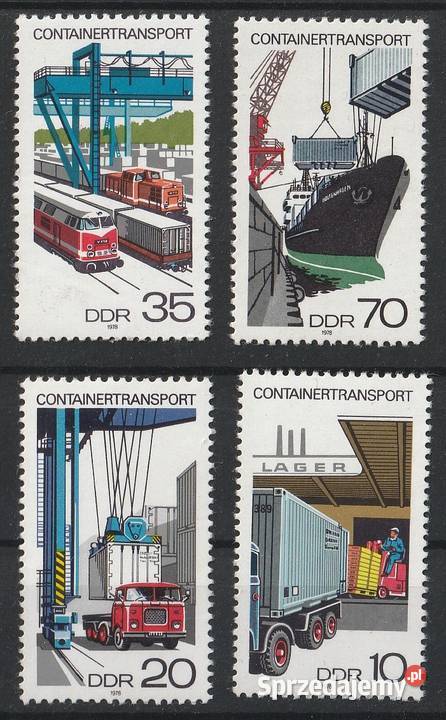 NIEMCY NRD DDR TRANSPORT KONTENEROWY 1978 CZYSTE Łódź