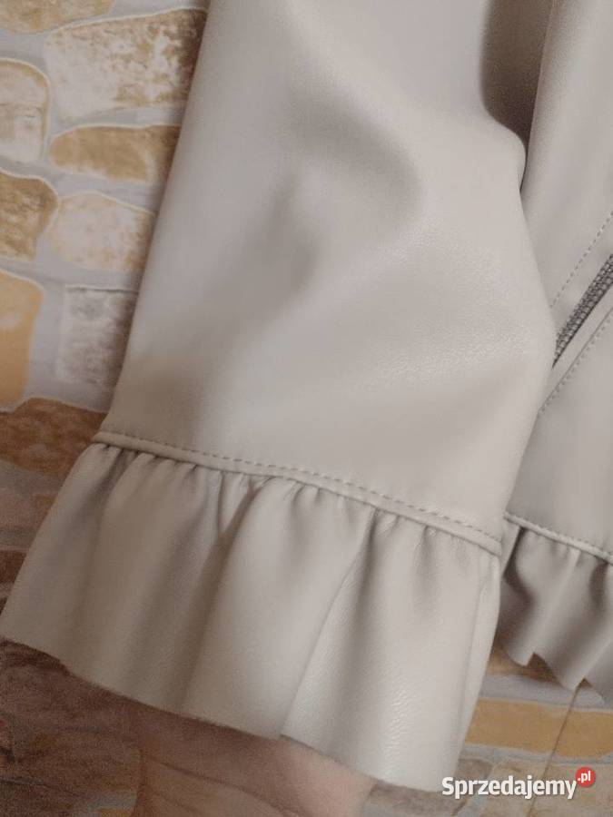 42XL ZARA Beżowa skórzana kurtka ramoneska z Zara małopolskie Kraków sprzedam