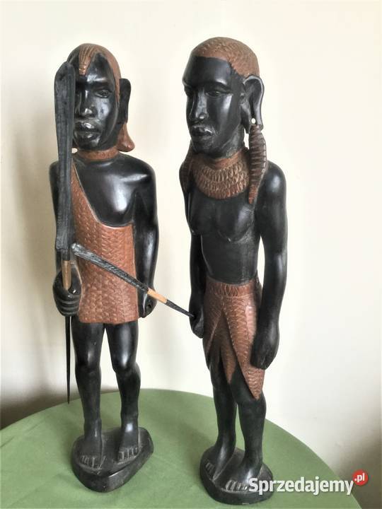 Murzyńska para rzeźby drewno heban Namibia mazowieckie Warszawa