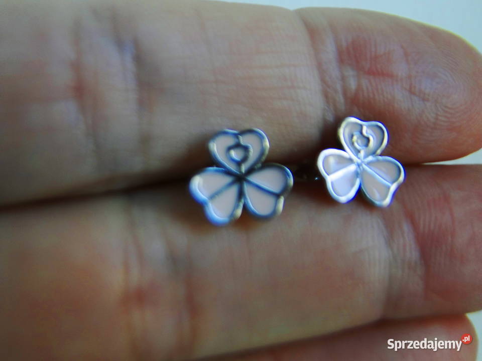 Cudne kolczyki srebro i emalia srebro mazowieckie Warszawa
