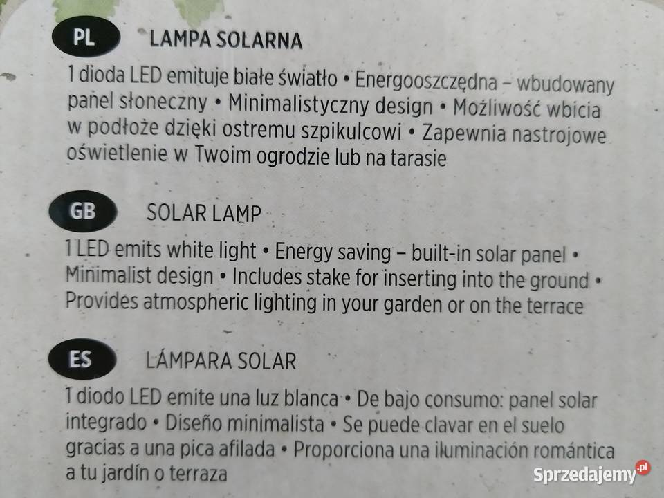 NAJTANIEJ Lampka Solarna Dekoracyjna Lampa IP44