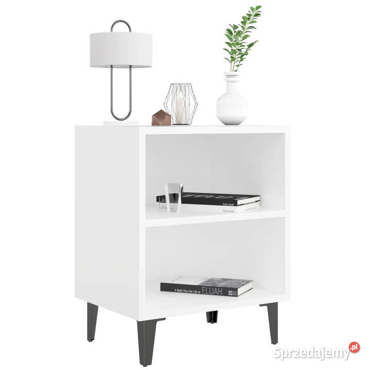 Szafka nocna z metalowymi nóżkami biała 40x30x50 Warszawa