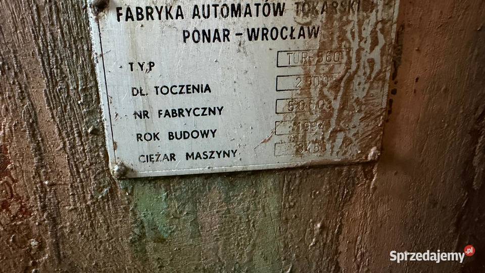 Tokarka FAT TUR 560 2500 Produkcja