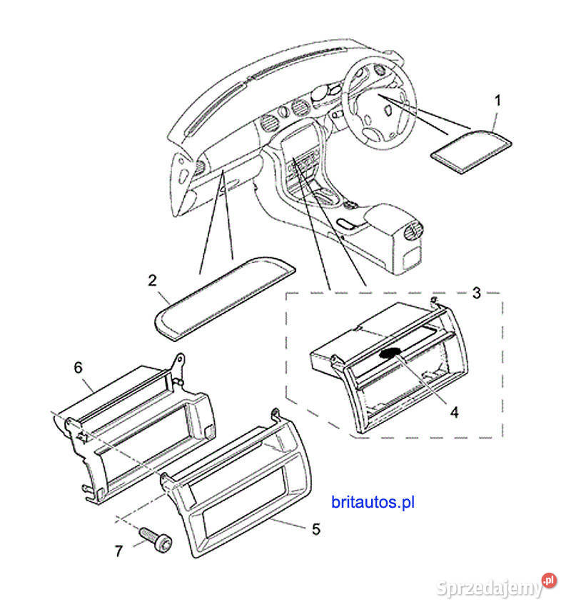 RAMKA RADIA Z PÓŁKĄ RADIA 1 DIN ROVER 75 MG ZT Poznań