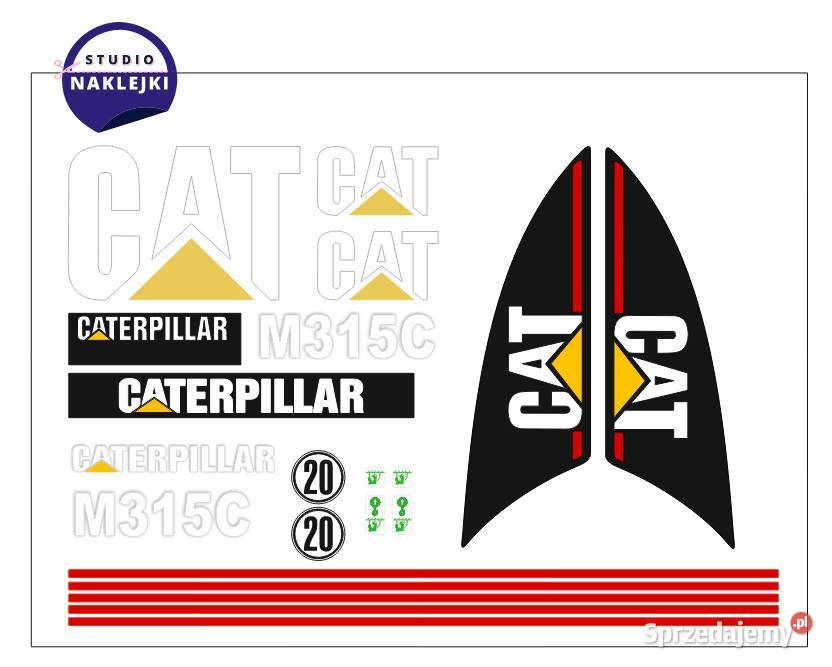 Naklejki Zestaw CAT M312M315M315C koparka kołowa Żary