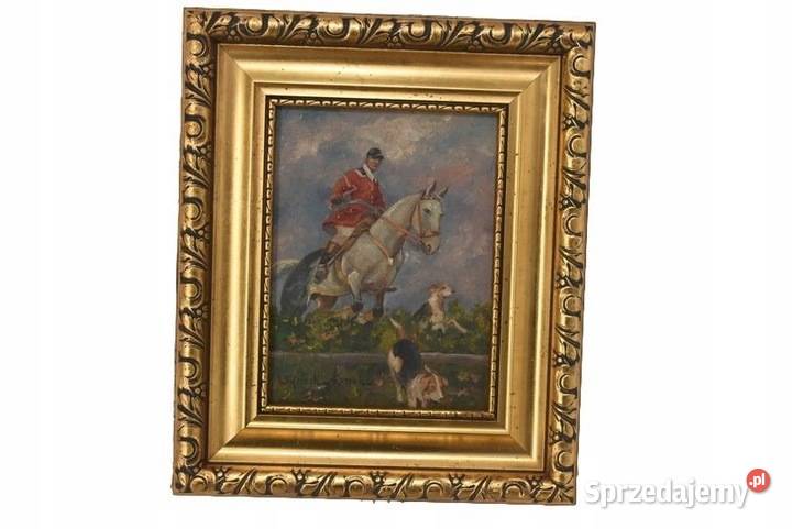 Wojciech Kossak Myśliwy z Psami Polski Stary Kraków