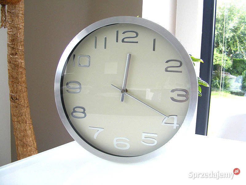 Zegar naścienny biały stan idealny stal Łódź