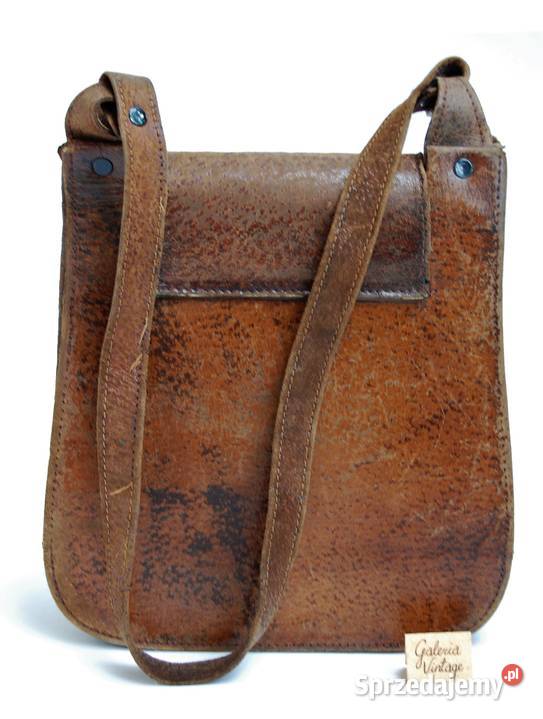 Torba skórzana na ramię rycerska vintage lata 70 lubelskie