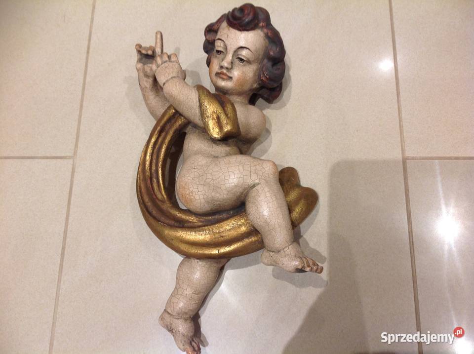 ANIOŁ Drewniana Figurka MERWALD Holzsvhnitzerei Dekoracje i ozdoby lubuskie