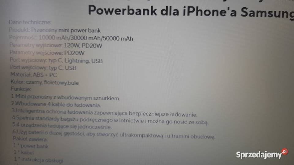 Power Bank30000mAH Fast Charging łódzkie Szadek