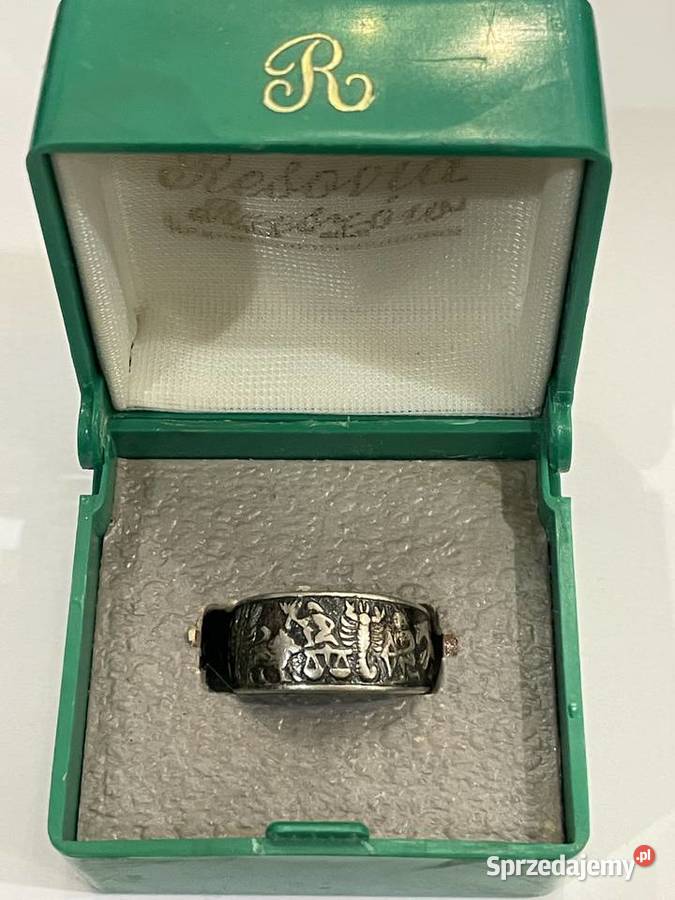 Srebrny pierścionek Rytosztuka PRL próba 800 Kraków