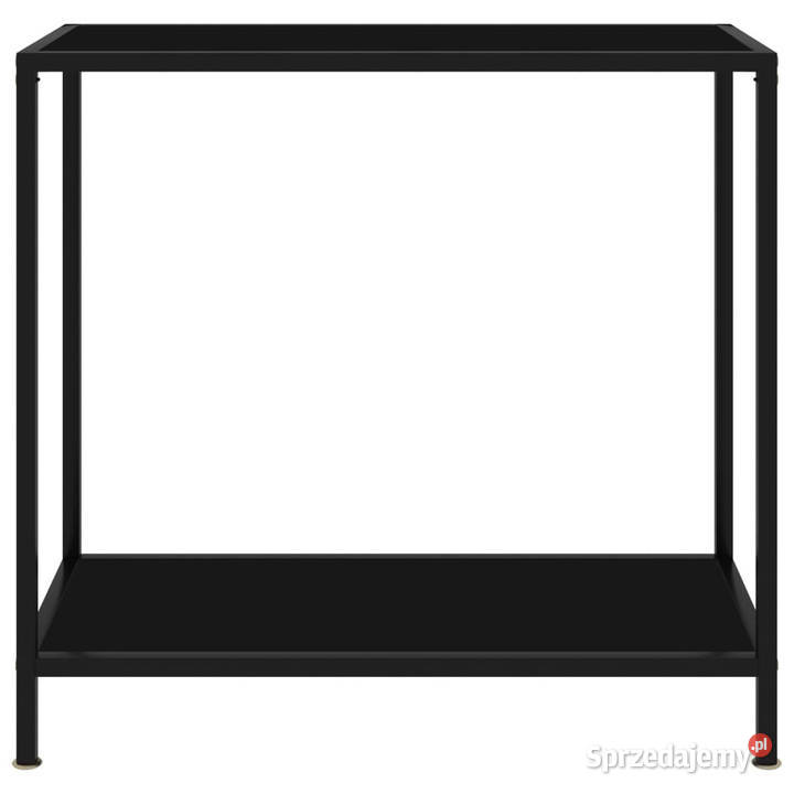 Stolik konsolowy czarny 80x35x75 szkło hartowane