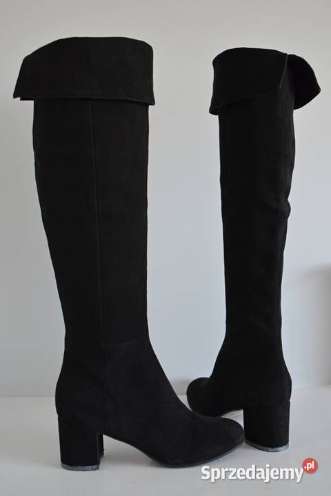 PRZYJEMNY ZAMSZ muszkieterki The Seller kozaki 26cm podlaskie