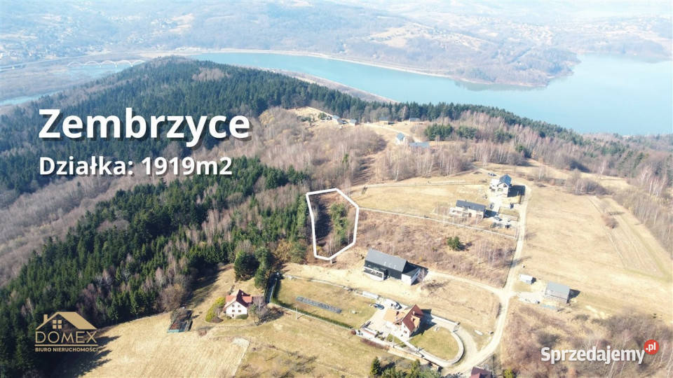 Grunt sprzedam Zembrzyce 1919m2 gaz