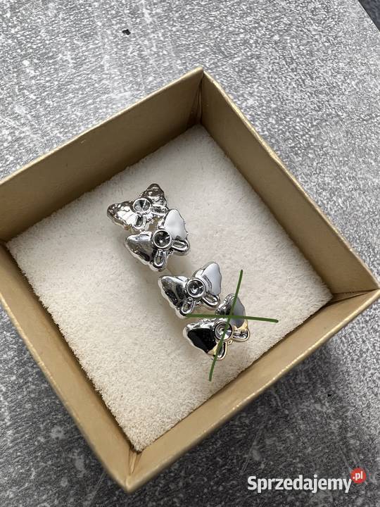Kolczyki srebrne z diamentem motylki motylek Kolczyki podkarpackie Jasło