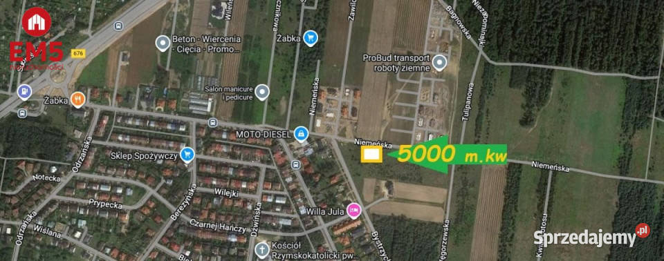 sprzedaży gruntu 5000 metrów Białystok 81m