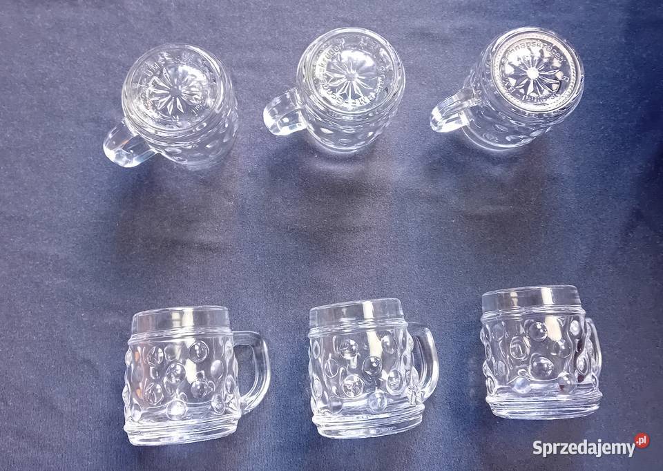 Komplet 6 mini kufelków do sznapsa Porcelana i szkło Koźminek