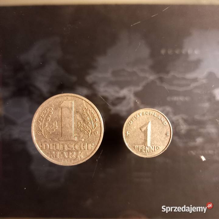 1 marka deutsche mark 1956 DDR 1pfennig 1953 DDR Zemborzyce Podleśne