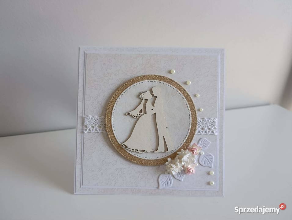 Kartka na Ślub ręcznie robiona handmade Rękodzieło Łódź