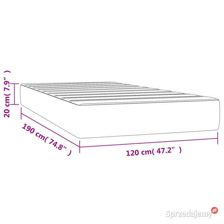 Materac kieszeniowy czarny 120x190x20 sztuczna Warszawa