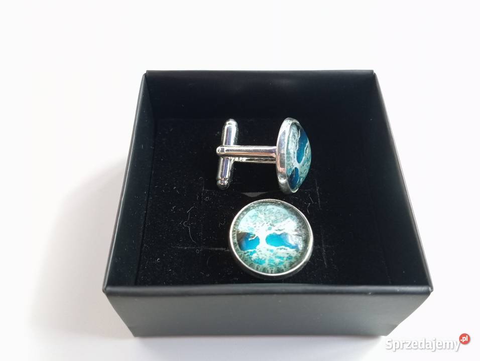 SPINKI do MANKIETÓW Błękitne Drzewo Biżuteria