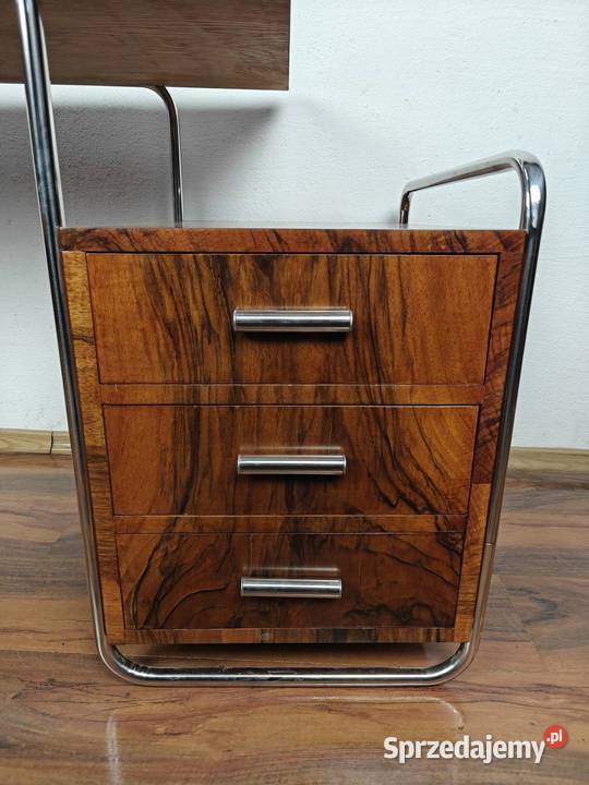 Biurko Chrom Orzech Modernizm Vintage Bauhaus Kraków