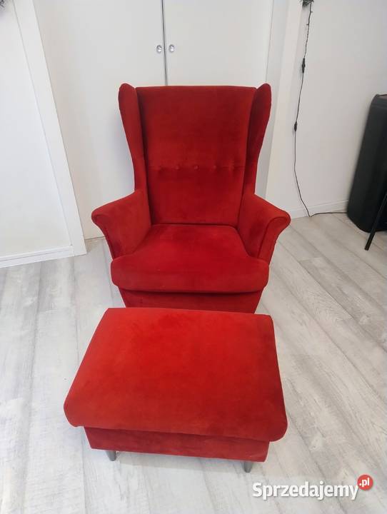 Fotel uszak NORDVALLA rubinowy IKEA pomorskie Czersk
